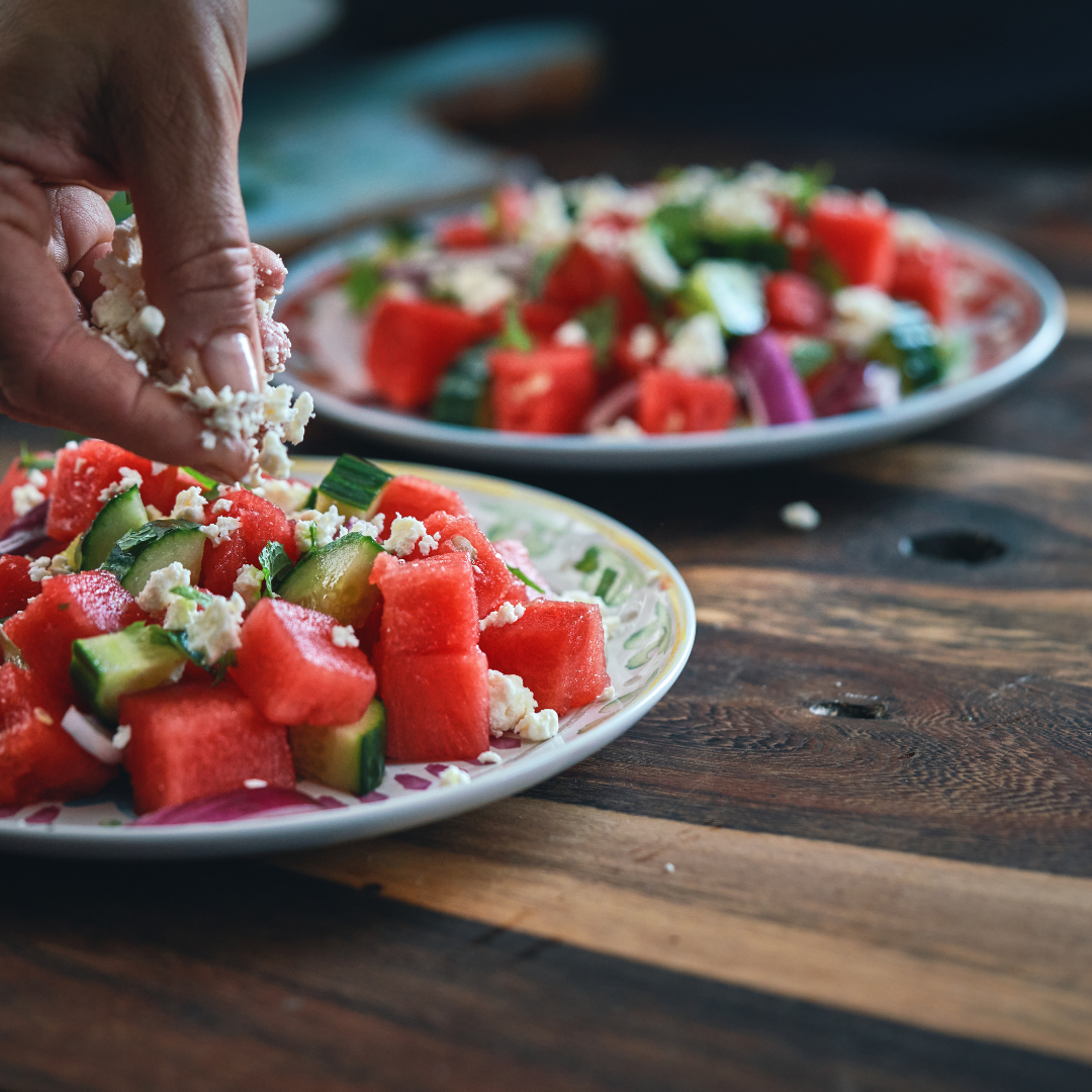 Erfrischender Wassermelonensalat mit Feta